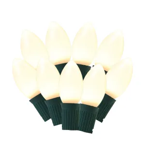 25L Classic C9 LED Retro Fit Light Set in Warm White Ceramic/Green Wire