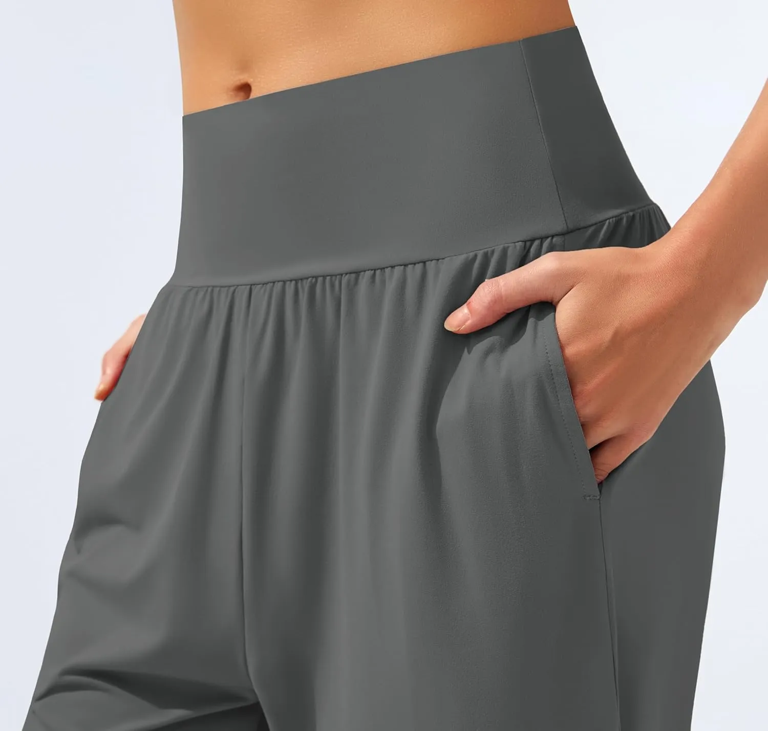 AFITNE Women's Yoga Joggers Cuffed Loose Workout Fold Over Sweatpants Comfy High Waisted Lounge Pants with Pockets