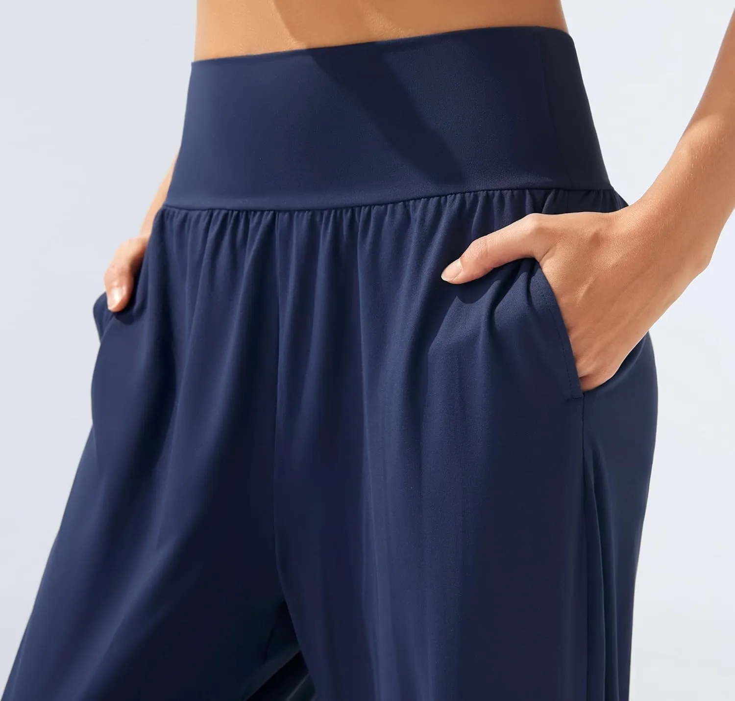 AFITNE Women's Yoga Joggers Cuffed Loose Workout Fold Over Sweatpants Comfy High Waisted Lounge Pants with Pockets