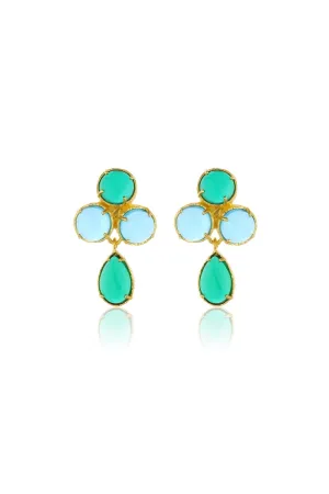 AQUA EARRINGS IN BLUE AND GREEN