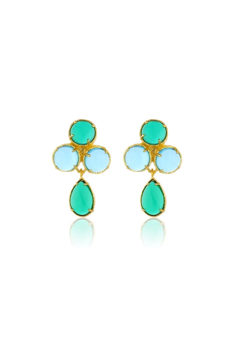 AQUA EARRINGS IN BLUE AND GREEN