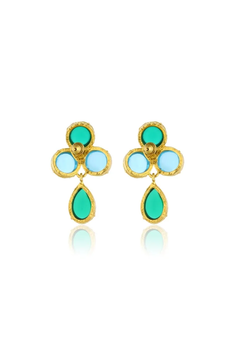 AQUA EARRINGS IN BLUE AND GREEN