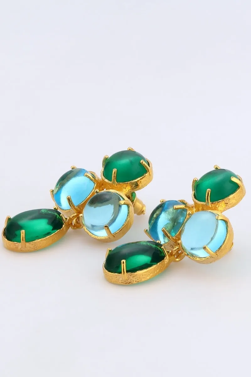AQUA EARRINGS IN BLUE AND GREEN