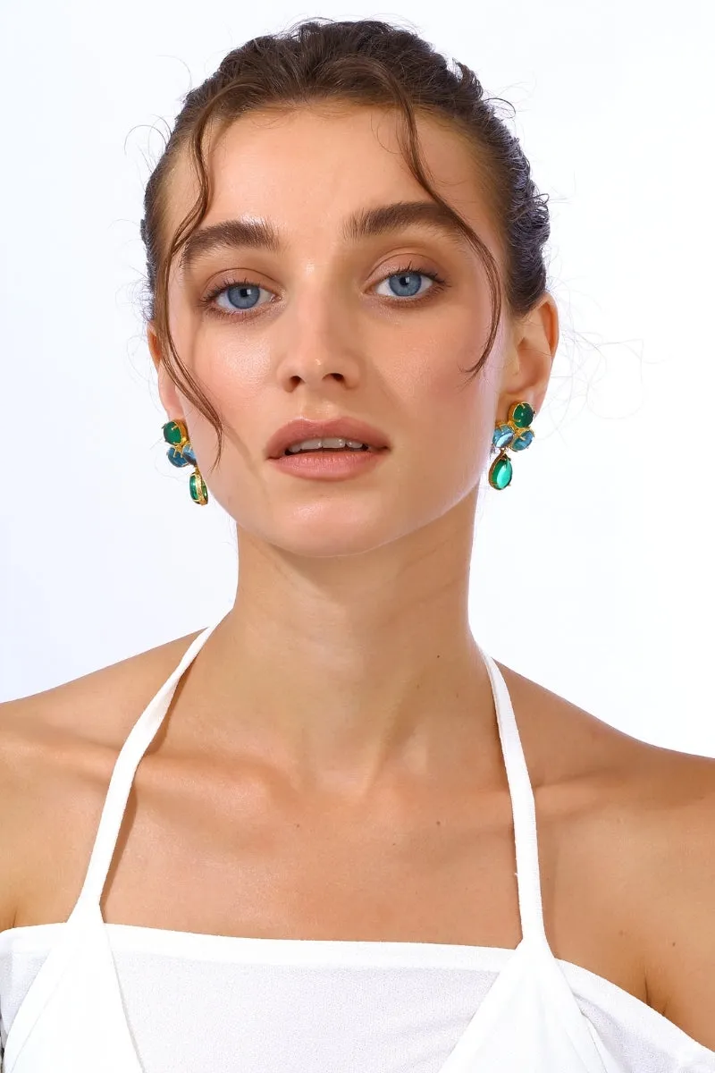 AQUA EARRINGS IN BLUE AND GREEN