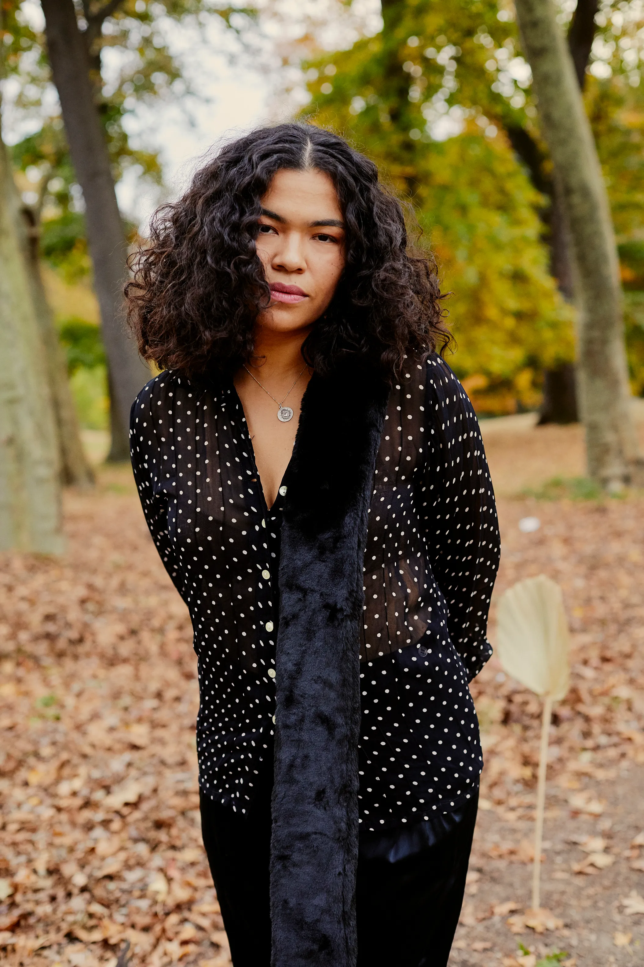 Black Faux Fur Scarf Stole
