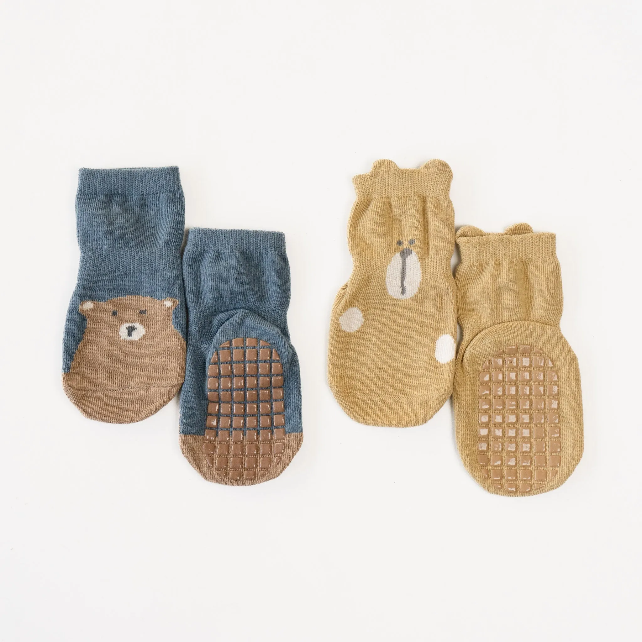 Cozy Non-Slip Socks (2 pack) -  Bears 0-1Y