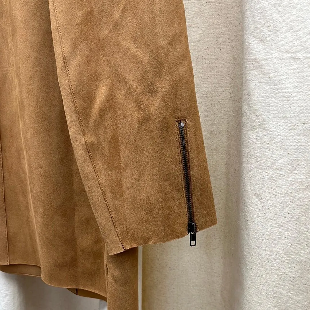 FATE Faux Fur Collar Suede Jacket - FJ7857