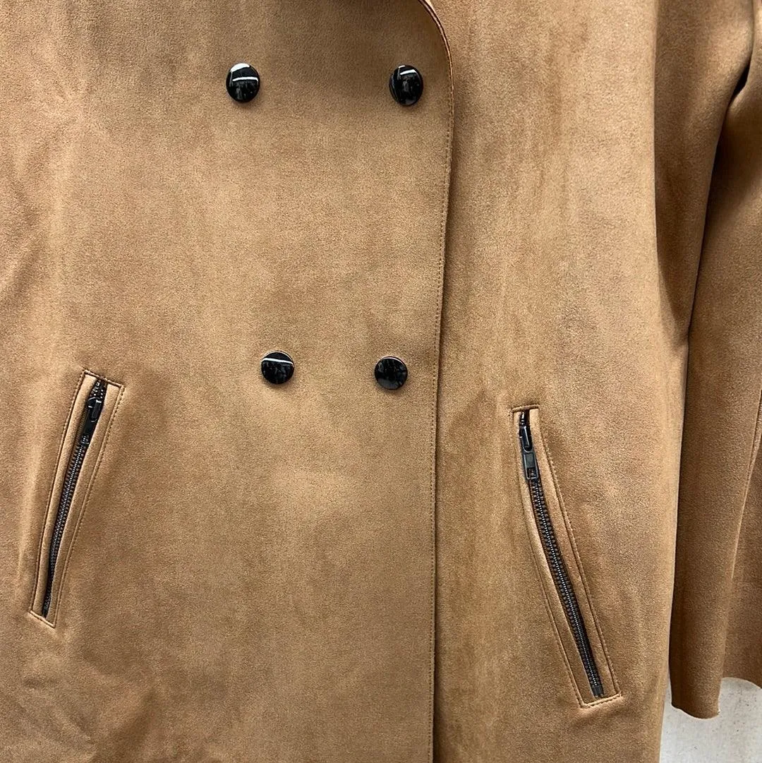 FATE Faux Fur Collar Suede Jacket - FJ7857