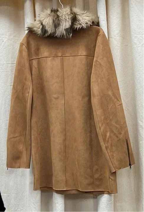 FATE Faux Fur Collar Suede Jacket - FJ7857