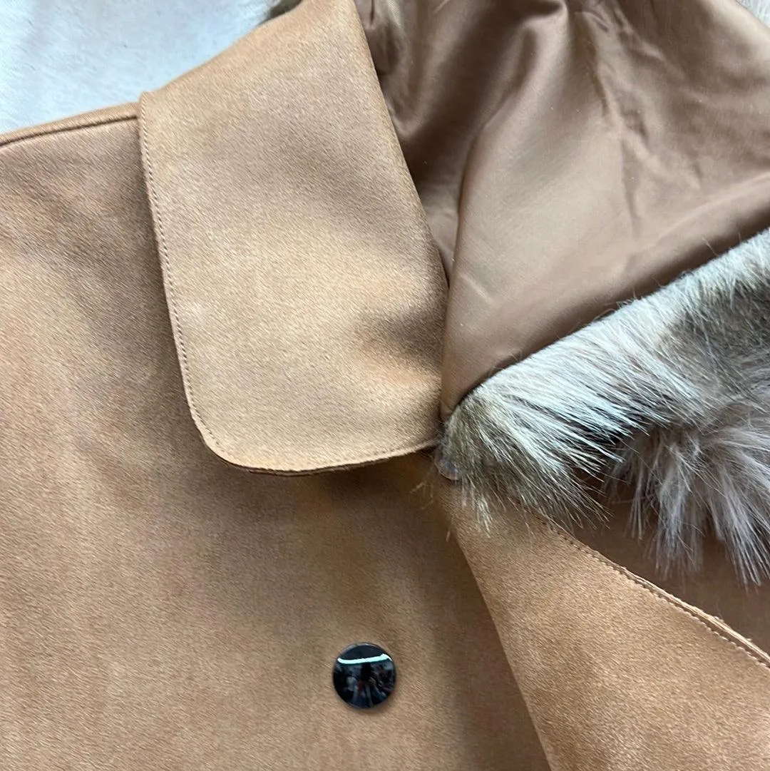 FATE Faux Fur Collar Suede Jacket - FJ7857