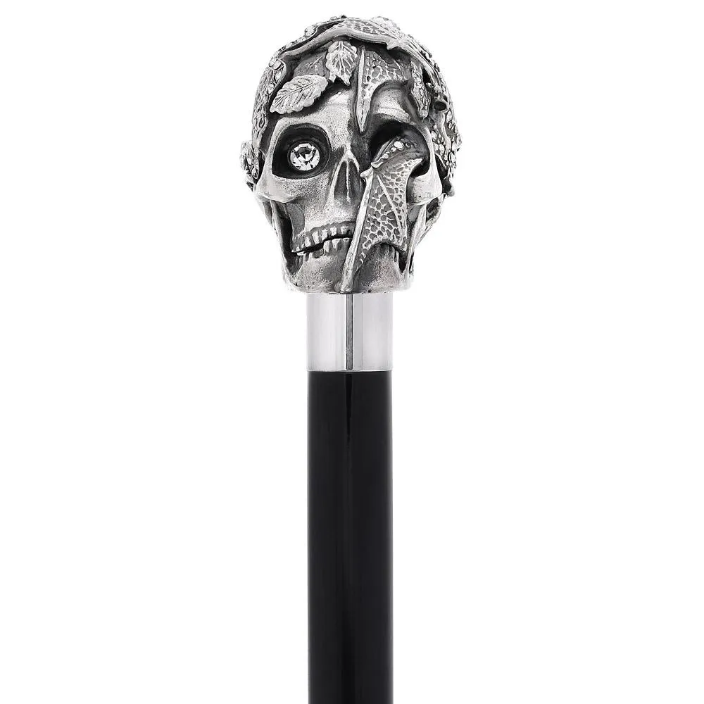 Italian Luxury: Skull & Snakes Cane, Crafted in 925r Silver
