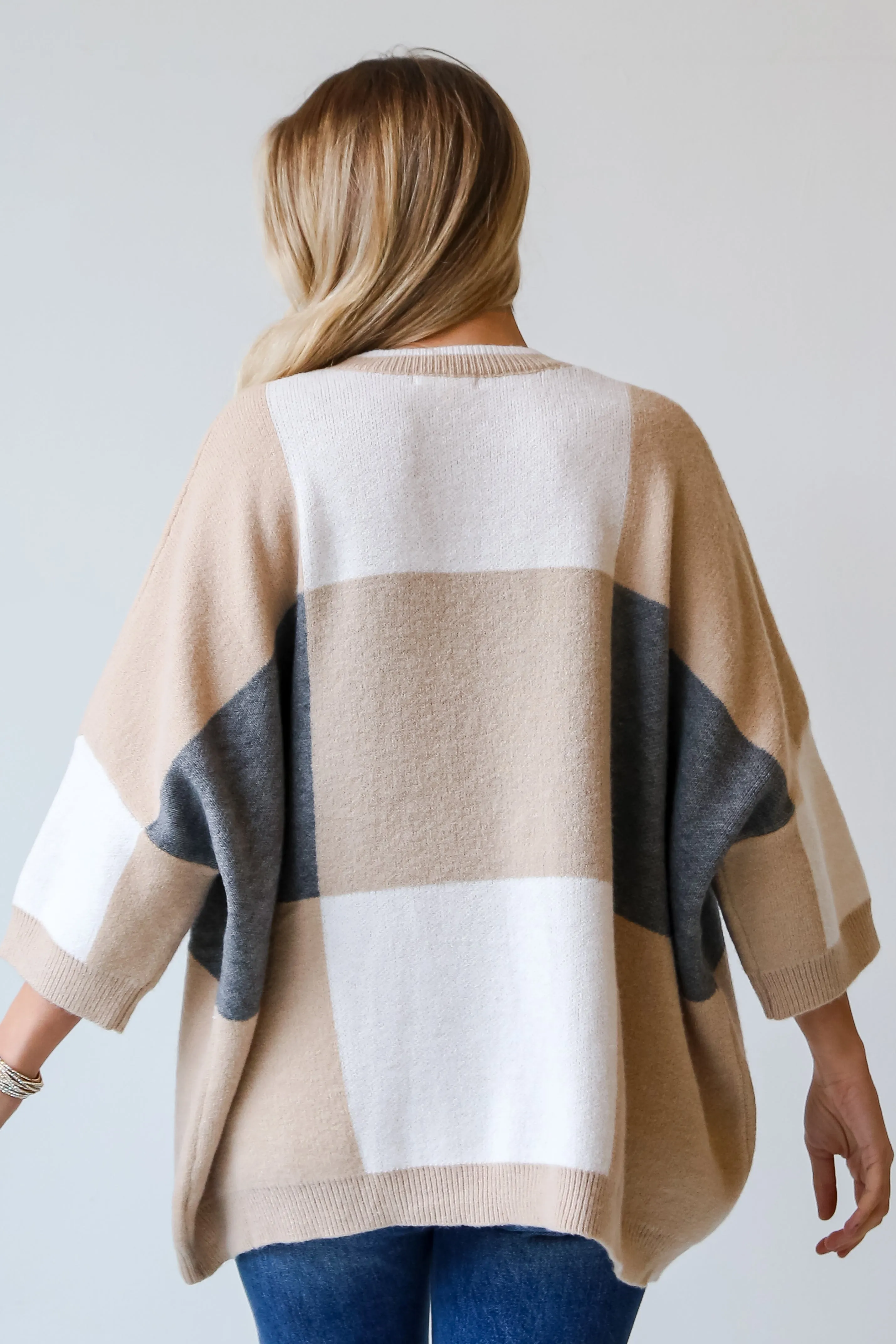 Love All Of You Ivory Color Block Oversized Sweater