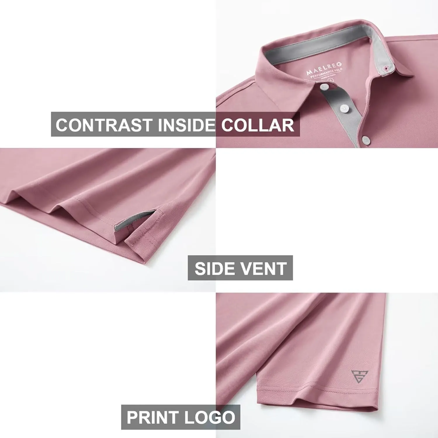 Mens Golf Shirt Short and Long Sleeve Moisture Wicking Dry Fit Performance Solid Casual Pique Golf Polo Shirts for Men