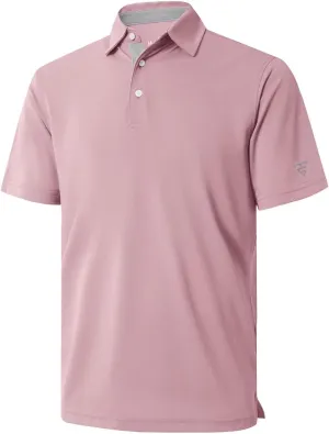 Mens Golf Shirt Short and Long Sleeve Moisture Wicking Dry Fit Performance Solid Casual Pique Golf Polo Shirts for Men