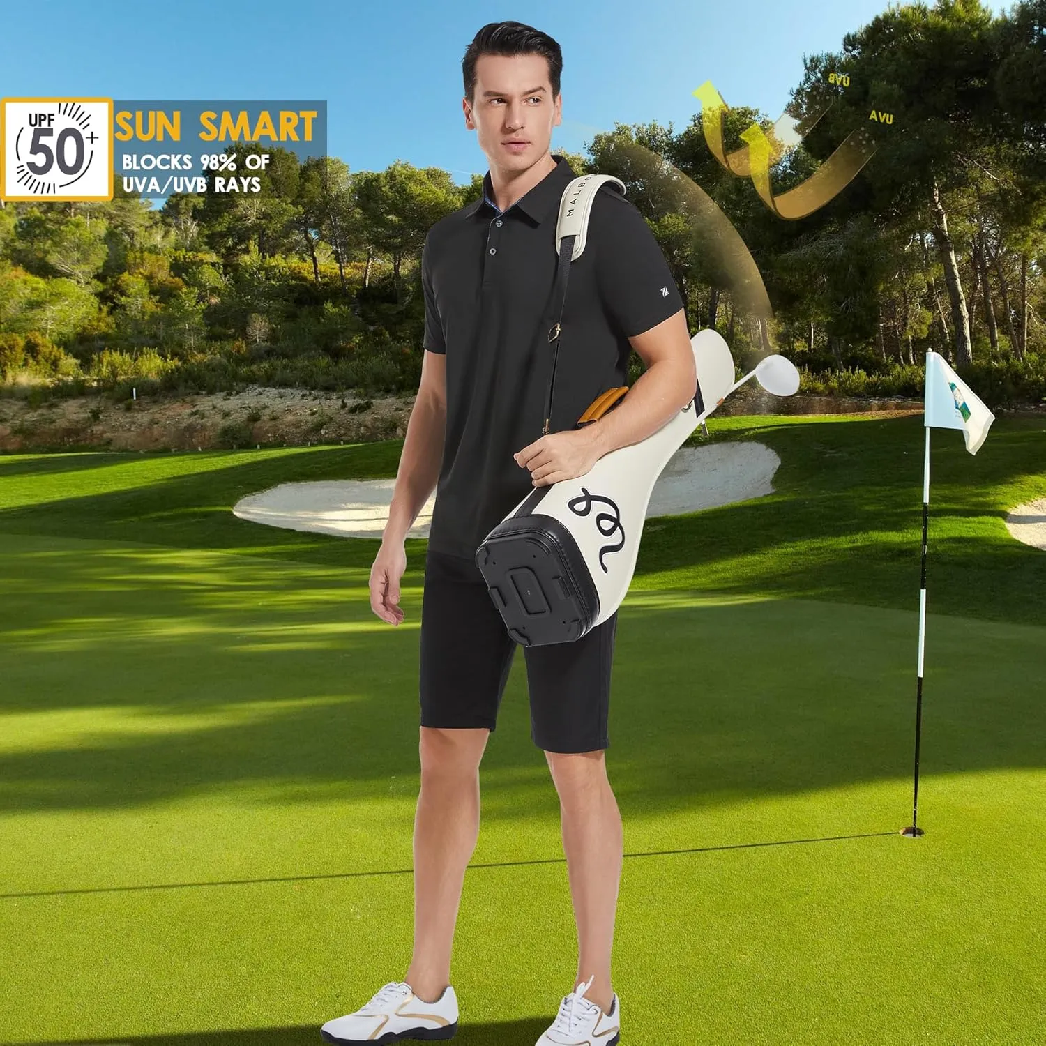 Mens Polo Shirts Short Casual Solid Stylish Dry Fit Performance Designed Collared Golf Polo Shirts for Men