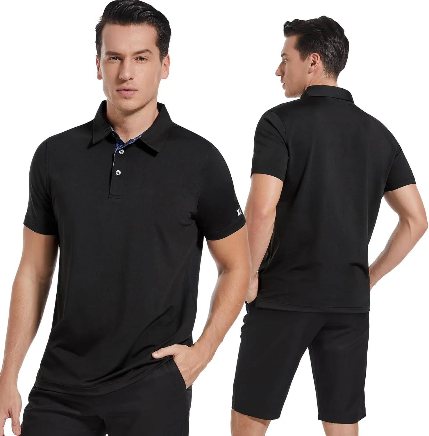 Mens Polo Shirts Short Casual Solid Stylish Dry Fit Performance Designed Collared Golf Polo Shirts for Men