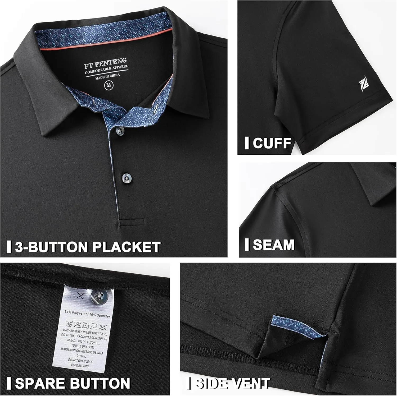 Mens Polo Shirts Short Casual Solid Stylish Dry Fit Performance Designed Collared Golf Polo Shirts for Men