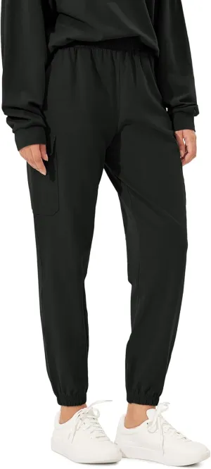 ODODOS Cargo Jogger Pants for Women Purevibe Cotton Mid Waist Track Cuff Lounge Sweatpant with Pockets
