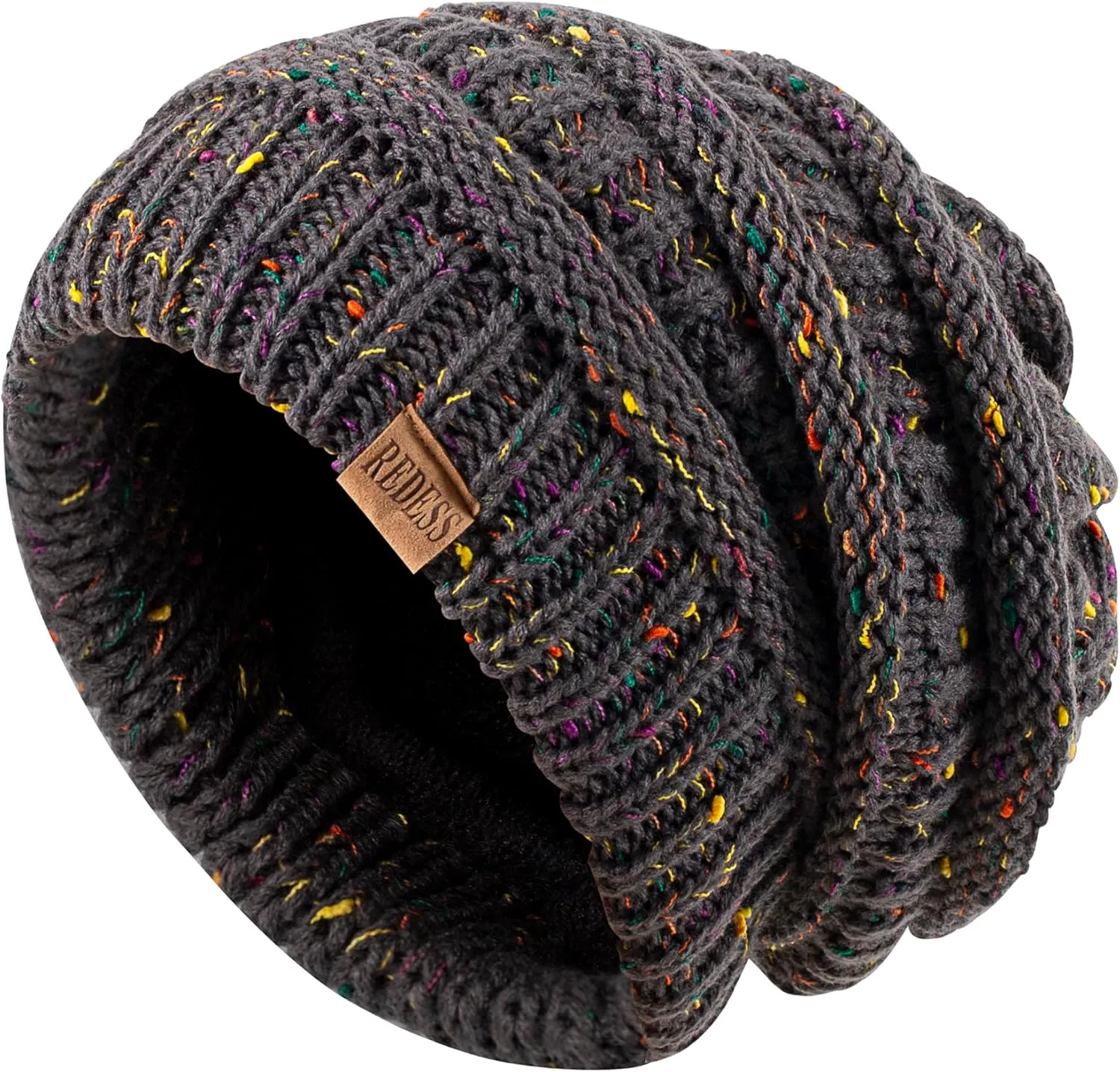 REDESS Slouchy Beanie Hat for Men and Women Winter Warm Chunky Soft Oversized Cable Knit Cap