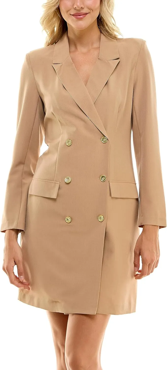 Sharagano Women's Versatile Stretch Sharkskin Blazer Dress