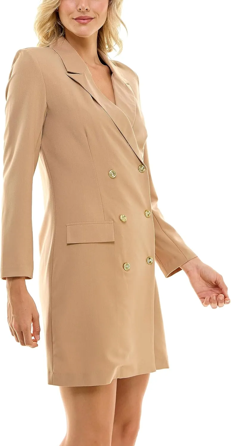 Sharagano Women's Versatile Stretch Sharkskin Blazer Dress