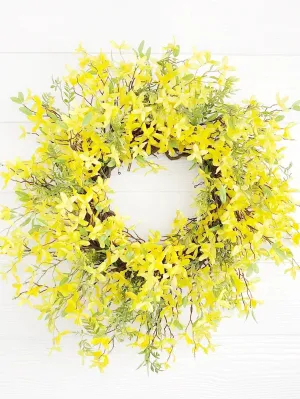 Spring Forsythia Wreath, Outdoor Decor, Spring Front Door Decor, Spring Porch Wreath, Wreaths For Spring