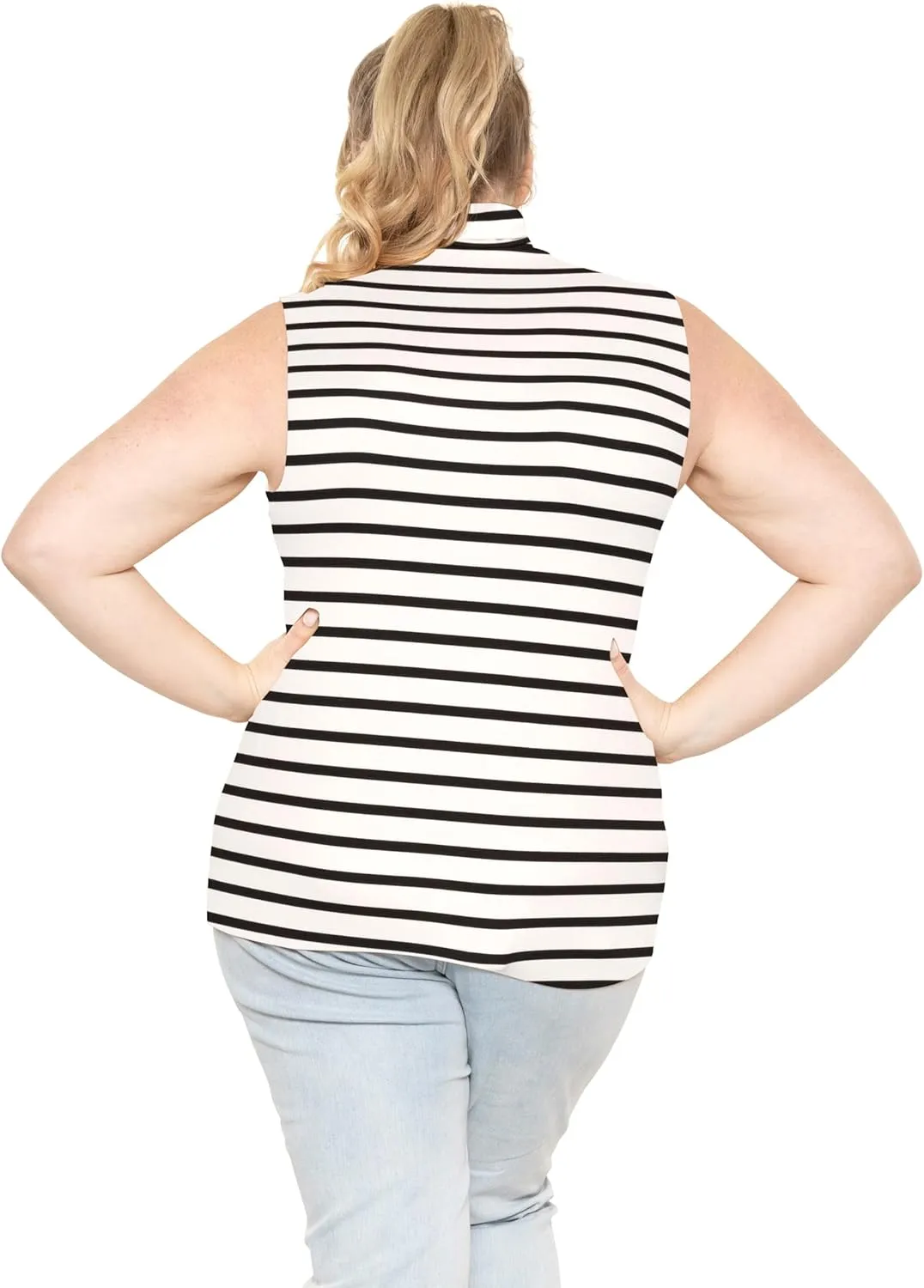 STRETCH IS COMFORT Women's Plus Oh So Soft Sleeveless Mock Neck Top - Perfectly Stylish, Cozy Essential for Everyday XS-5XL