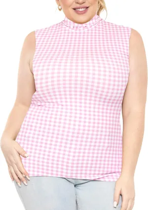STRETCH IS COMFORT Women's Plus Oh So Soft Sleeveless Mock Neck Top - Perfectly Stylish, Cozy Essential for Everyday XS-5XL