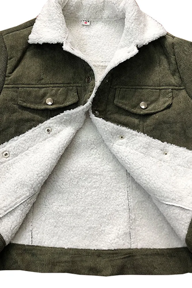 Teddy Collar Corduroy Jacket Women