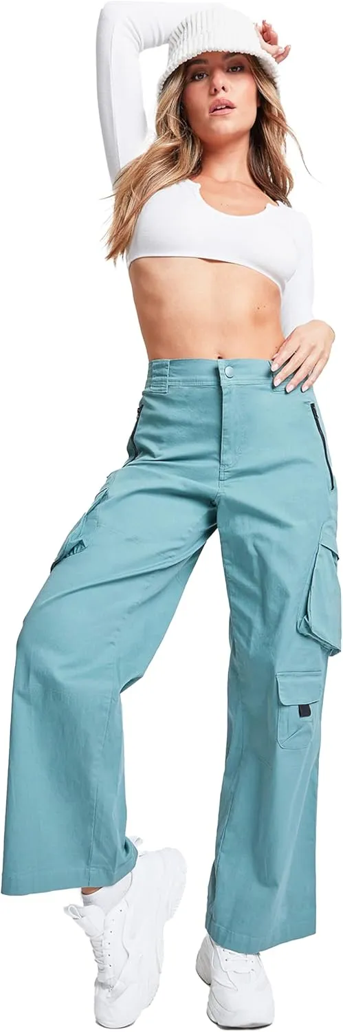 YMI Relaxed Fit Colored Cargo Utility Pant, Charcoal, S